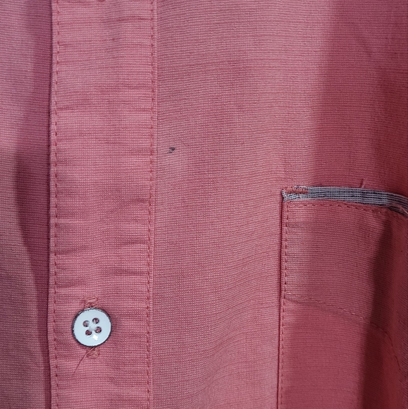 Paper Denim & Cloth Men's Pink Slim Fit Short Sleeve Button-Up Shirt Size Large - Picture 3 of 5